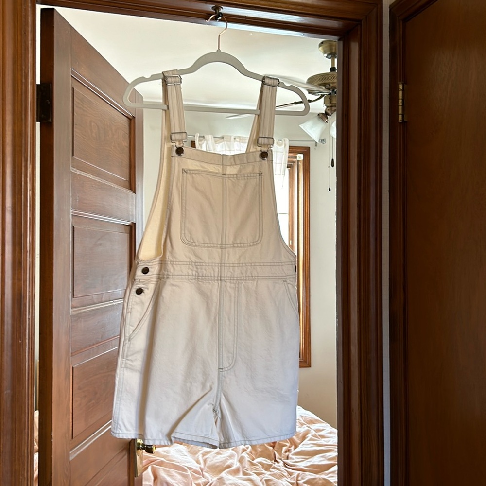 Madewell white overalls. Large. Brand new and never worn.